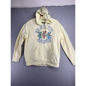 Grateful Dead Junk Food Clothing Dancing Bears Hoodie Pale Yellow XS